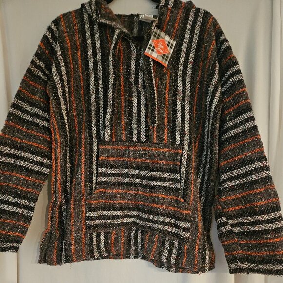 San Jose Baja Gray Poncho Sweater Hoodie Size M  NWT - Picture 1 of 7